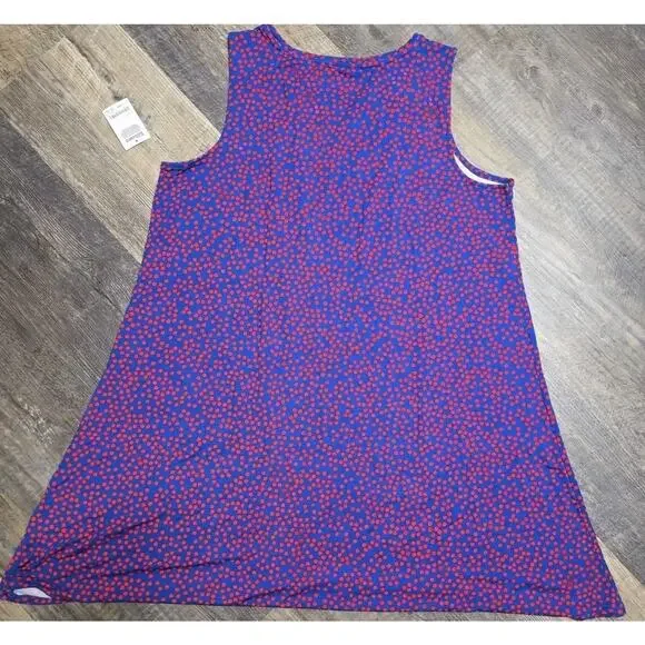 Amazon Essentials Blue Red Polka Dot Sleeveless Tank Top Shirt EcoVero XL New - Picture 7 of 9